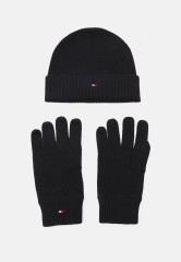 Tommy Hilfiger ESSENTIAL BEANIE &amp; GLOVES SET Gloves black ESSENTIAL BEANIE &amp;amp; GLOVE SET Перчатки черный