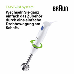 Braun Braun Stabmixer MQ10.202M WH MultiQuick 1, 450 W  Погружной блендер Braun MQ10.202M WH MultiQuick 1, 450 Вт