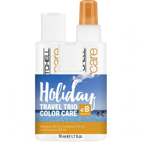 Paul Mitchell (Поль Митчелл) Color Care Holiday Travel Trio, Color Protect Daily Shampoo Шампунь 100 мл + Color Protect Daily Conditioner Кондиционер для волос 50 мл + Color Protect Locking Spray 100 мл / 1 шт.