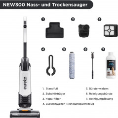 Eureka! Eureka! Akku-Hand-und Stielstaubsauger Ideal fur Hartboden, Teppiche, Tierhaare, 550,00 W, beutellos, mit Doppeltank und Selbstreinigung Ideal fur Haustiere und Familie  Эврика! Беспроводной ручной пылесос, идеально подходит для твердых полов, ков