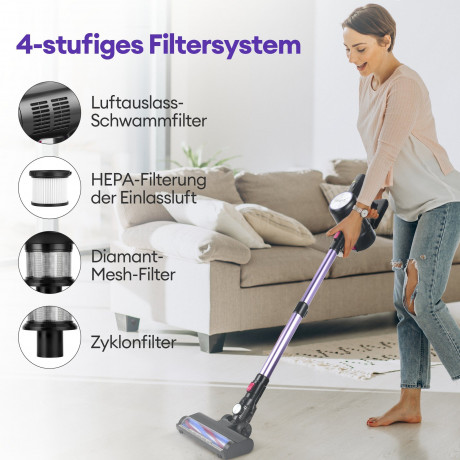 CkeyiN CkeyiN Akku-Handstaubsauger 28kPa Saugleistung, Kabelloser, leistungsstarker Staubsauger, 250,00 W, LED-Beleuchtung, 4-Schicht-Filtersystem Беспроводной ручной пылесос CkeyiN, мощность всасывания 28 кПа, беспроводной, мощный пылесос, 250,00 Вт, св