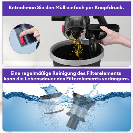 CkeyiN CkeyiN Akku-Handstaubsauger 28kPa Saugleistung, Kabelloser, leistungsstarker Staubsauger, 250,00 W, LED-Beleuchtung, 4-Schicht-Filtersystem Беспроводной ручной пылесос CkeyiN, мощность всасывания 28 кПа, беспроводной, мощный пылесос, 250,00 Вт, св