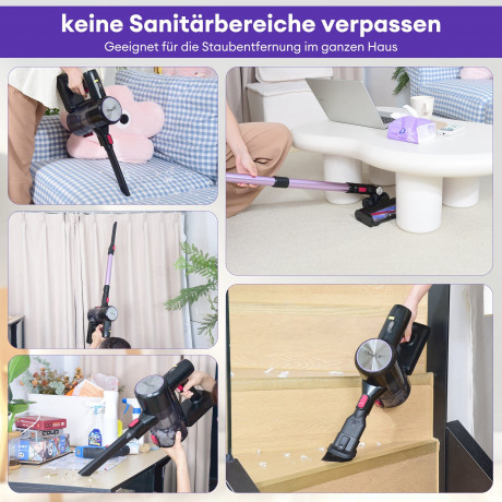 CkeyiN CkeyiN Akku-Handstaubsauger 28kPa Saugleistung, Kabelloser, leistungsstarker Staubsauger, 250,00 W, LED-Beleuchtung, 4-Schicht-Filtersystem Беспроводной ручной пылесос CkeyiN, мощность всасывания 28 кПа, беспроводной, мощный пылесос, 250,00 Вт, св