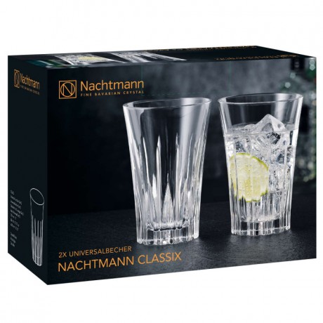 Nachtmann Nachtmann Classix Universalbecher Glas Set 2-tlg. h: 129 mm / 344 ml Универсальный набор стаканов для кружек Nachtmann Classix, 2 шт. высота: 129 мм / 344 мл