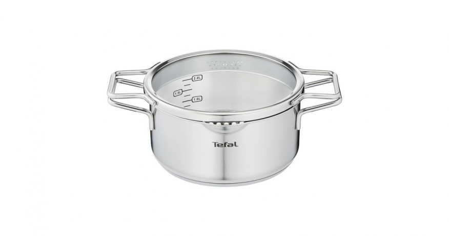 Tefal Tefal Kochtopf Nordica, O 20cm edelstahl, mit Glas-Siebdeckel edelstahl Кастрюля Tefal Nordica, O 20см, нержавеющая сталь, со стеклянной крышкой-ситом