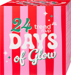 trend !t up Days of Glow Adventskalender 2026, 24 Ueberraschungen, trend !t up Адвент-календарь Days of Glow 2026: 18 косметических позиций и 6 групп аксессуаров, 24 подарка