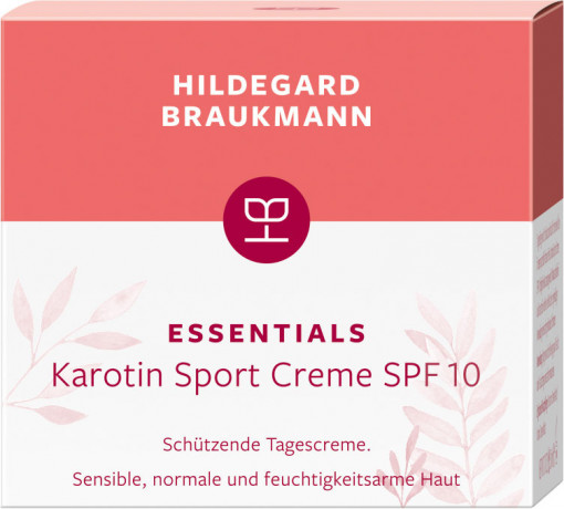 Hildegard Braukmann ESSENTIALS Karotin Sport Creme SPF10, 50 ml, Hildegard Braukmann дневной крем для лица с каротином, для всех типов кожи, для женщин, SPF 10, 50 мл