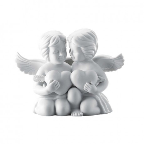 Rosenthal Rosenthal Engelpaar mit Herz gross weiss matt 14,5 cm Rosenthal пара ангелов с сердцем большие белые матовые 14,5 см