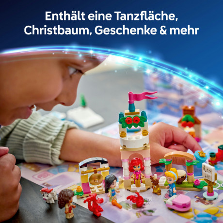 LEGO Disney Princess Adventskalender 2026 43298, LEGO Disney Princess адвент-календарь 2026 с Ариэль, Золушкой, Моаной, Мулан и мини-моделями, 290 деталей, от 5 лет