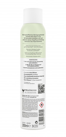 Guhl 30 Sek Trockenshampoo Pure Frische, 200 ml, Guhl сухой шампунь Pure Frische с водной мятой и ниацинамидом, без следов на волосах, 200 мл