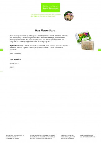 Kraueterhaus Sanct Bernhardt Hay Flower Soap, 100 г