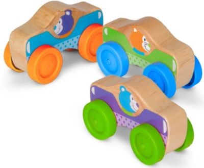 Melissa Doug Stapelbare Autos mit Holztieren Штабелируемые автомобили с деревянными животными