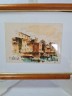 Картина винтажная "Флоренция, вид на мост" / худ. А.Сукуллиа, в раме, 19,5 х 15 см, Италия, 1994 год.