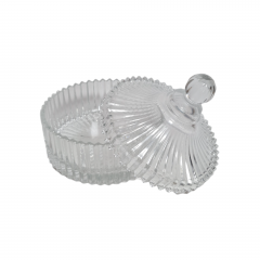 Емкость для хранения винтажная Mikasa Diamond Fire с крышкой, хрусталь, 16 см, Германия, 1970-80гг.