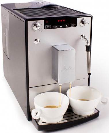 Melitta Melitta Kaffeevollautomat Solo Milk E953-202, silber/schwarz, Cafe creme Espresso per One Touch, Duse fur Milchschaum Полностью автоматическая кофемашина Melitta Solo Milk E953-202, серебристый/черный, кофе-крем-эспрессо в одно касание, насадка