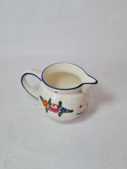 Кувшин винтажный Schramberg с ярким цветочным декором и синим кантом, керамика, Германия, 1950-60гг.