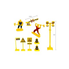 Debuy Verkehrsschilder fur Baufahrzeuge Zubehor fur Kranturme Beschilderung und Ornamente Plastic Pull Back Car Set Spielzeug Дорожные знаки для строительной техники