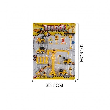 Debuy Verkehrsschilder fur Baufahrzeuge Zubehor fur Kranturme Beschilderung und Ornamente Plastic Pull Back Car Set Spielzeug Дорожные знаки для строительной техники