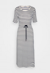 Tommy Hilfiger STRIPE MIDI Jersey dress white/desert sky ПОЛОСКА МИДИ Платье из джерси белое/пустынное небо