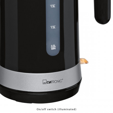CLATRONIC CLATRONIC Wasserkocher WK 3452 schwarz, Wasserkocher 1,8L mit verdecktem Heizelement  Чайник CLATRONIC WK 3452 черный, чайник 1,8 л со скрытым нагревательным элементом