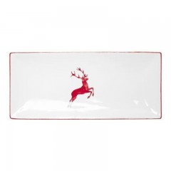 Gmundner Keramik Gmundner Keramik Rubinroter Hirsch Platte rechteckig 36x15x2,8 cm Gmundner Ceramics Ruby Red Deer Блюдо прямоугольное 36x15x2,8 см