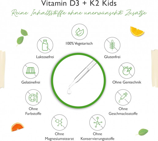 Vit4ever Kids, Витамин D3 + K2 для детей, капли 500 МЕ D3 и 25 мкг K2 MK7, витамин D3 детям для иммунитета и костей, с MCT маслом, 10 мл, 300 капель