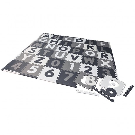 KNORR Toys Puzzlematte Alphabet + Zahlen grau-weiss Коврик-пазл алфавит + цифры серо-белый