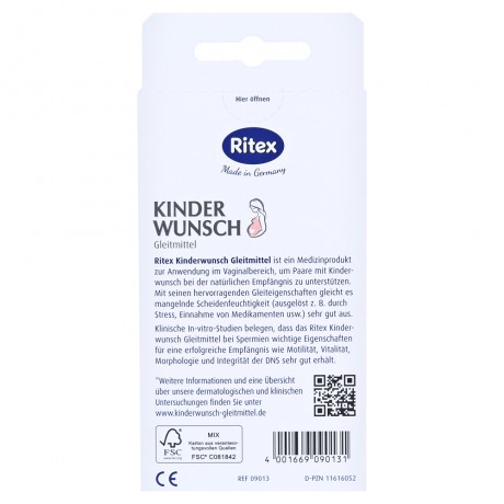 Ritex Kinderwunsch Gleitmittel Ритекс Смазка для повышения фертильности 8шт x 4мл