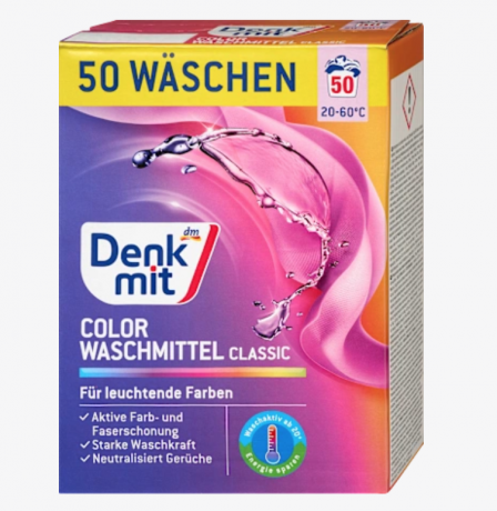 Denkmit Colorwaschmittel Pulver, 50 Wl, Порошок для цветного белья, стиральный порошок с ароматом свежести и защитой цвета, 3 кг (50 стирок)