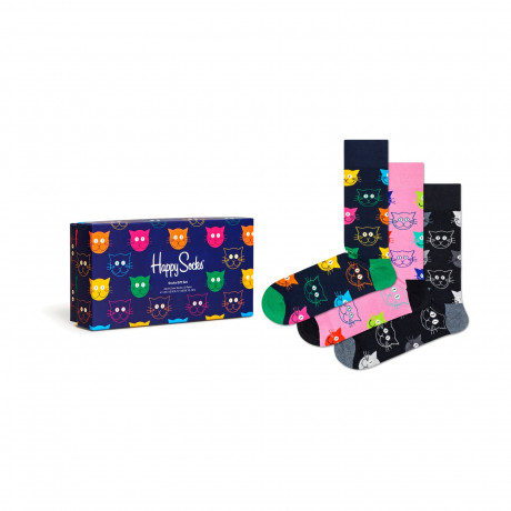 Happy Socks Socken #x27;3-Pack Mixed Cat Socks Gift Set#x27; 36-40 носки #x27;подарочный набор из 3 носков для кошек #x27;
