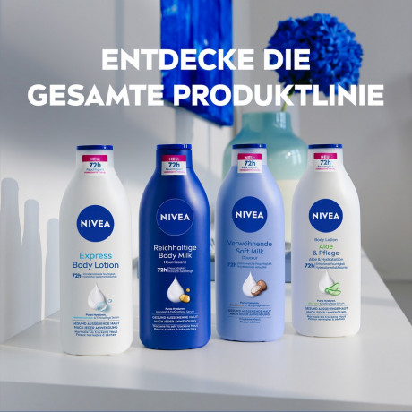 NIVEA Express Body Lotion, 400 ml, Нивеа Лосьон для тела, гиалуроновая кислота и морские минералы, 72ч увлажнение, быстрое впитывание, 400 мл