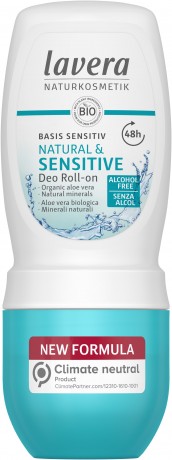lavera Deo Roll-on Natural & Sensitive, Лавера Дезодорант роликовый с органическим алоэ вера и натуральными минералами для чувствительной кожи 48 часов, 50 мл