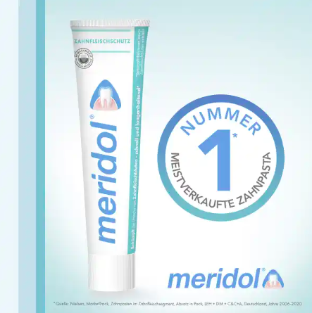 meridol Zahnpasta Doppelpack + Zahnburste Sanft Doppelpack, Меридол НАБОР Зубная паста против воспаления дёсен 2шт х 75мл + Зубные щетки Мягкие 2шт