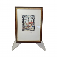 Картина в деревянной раме винтажная "Галерея Отто", 19 x 14,5 x 1,5 см, Германия, 1970-80гг.