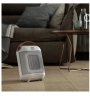 DeLonghi HFX30C18 IW Тепловентилятор керамический, 1800 Вт, 2 режима, защита от перегрева, опрокидывания и замерзания, белый