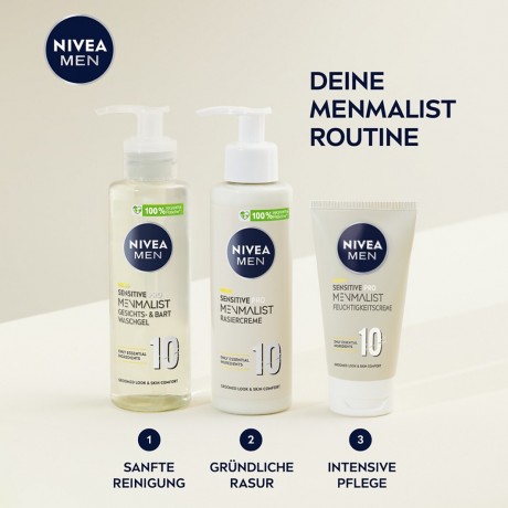 Nivea Sensitive Pro Menmalist Gesicht- Und Bart Waschgel Гель для мытья лица и бороды Sensitive Pro Menmalist