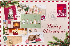 Dein Bestes Merry Christmas Adventskalender 2026 fuer Katzen, 22 Futterpackungen und 2 Duftkissen, Dein Bestes Адвент-календарь 2026 для взрослых кошек, 22 упаковки еды и 2 ароматические подушечки