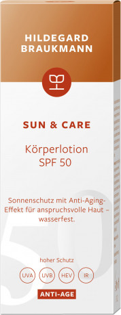 Hildegard Braukmann Sun & Care Koerperlotion Anti Age SPF 50, 50 ml, Hildegard Braukmann солнцезащитный лосьон для тела для зрелой кожи, SPF 50, 50 мл