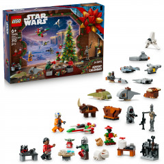 LEGO Star Wars Adventskalender 2026 75456, LEGO Star Wars адвент-календарь 2026 по сериалу The Mandalorian с 7 персонажами и мини-моделями, 293 детали, от 6 лет