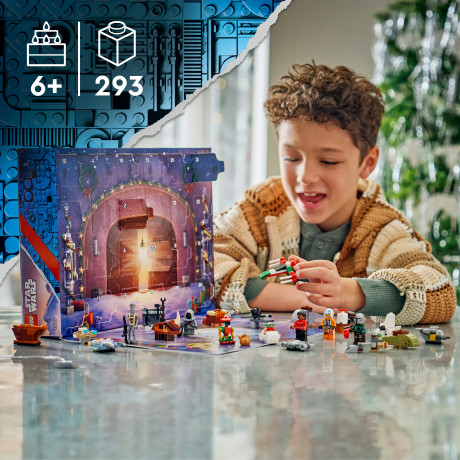 LEGO Star Wars Adventskalender 2026 75456, LEGO Star Wars адвент-календарь 2026 по сериалу The Mandalorian с 7 персонажами и мини-моделями, 293 детали, от 6 лет