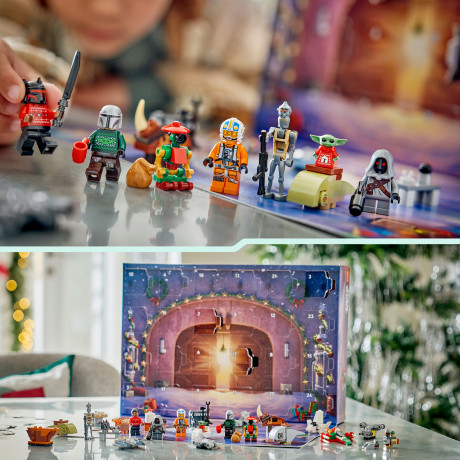 LEGO Star Wars Adventskalender 2026 75456, LEGO Star Wars адвент-календарь 2026 по сериалу The Mandalorian с 7 персонажами и мини-моделями, 293 детали, от 6 лет