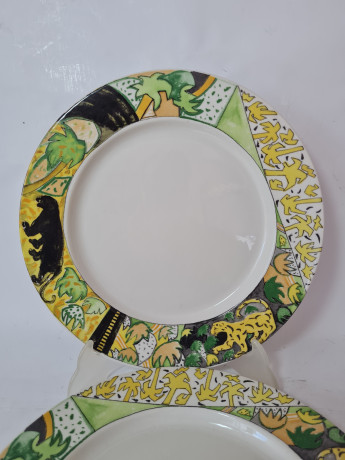 Тарелки винтажные Mercantile с ярким африканским мотивом, керамика, 27 см, 2 шт., Италия, 1960-70гг.