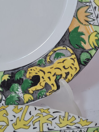 Тарелки винтажные Mercantile с ярким африканским мотивом, керамика, 27 см, 2 шт., Италия, 1960-70гг.