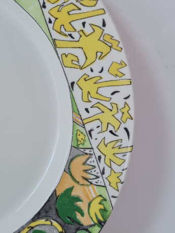 Тарелки винтажные Mercantile с ярким африканским мотивом, керамика, 27 см, 2 шт., Италия, 1960-70гг.