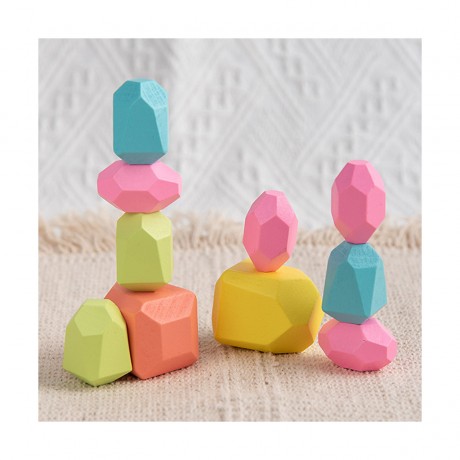 TOPMELON Blocke 10 bunte Regenbogen-Stapelblocke aus Holz Соберите 10 разноцветных деревянных радужных кубиков.