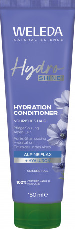 WELEDA HydraShine Pflege-Spuelung Alpen-Lein, 150 ml, Кондиционер HydraShine с альпийским льном для мягкости, блеска и лёгкого расчёсывания волос, 150 мл