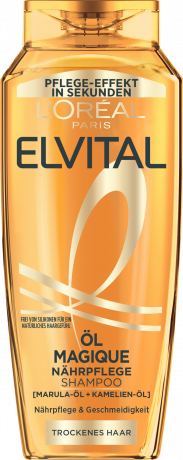 L'Oreal Paris Elvital Oel Magique Naehrpflege Shampoo, 300 ml, Питательный шампунь для сухой длины волос, шелковистость, лёгкость и блеск, 300 мл