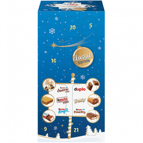 kinder & Co. Classic Adventskalender 2026, Шоколадный адвент-календарь 2026 kinder и Ferrero, 24 сладости, 295 г