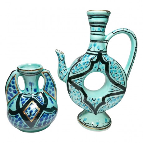 Azouz Kharraz, Винтажная Ваза фарфоровая с позолотой в арабском стиле 11см, Тунис, 1970-80гг.