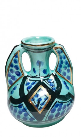 Azouz Kharraz, Винтажная Ваза фарфоровая с позолотой в арабском стиле 11см, Тунис, 1970-80гг.